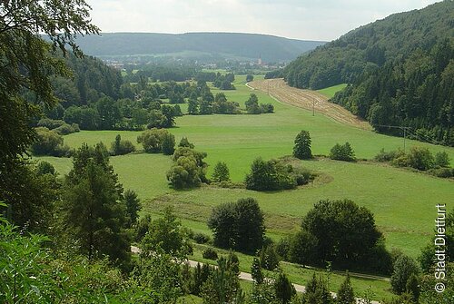 Blick vom Premerzhofer Berg in Labertal nach Dietfurt