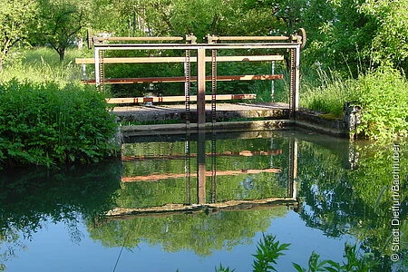 Ein altes Wehr an der Laber