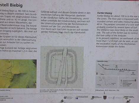 Lageplan des Kleinkastells Biebig (Quelle: Limesarchiv der RGK des DAI)