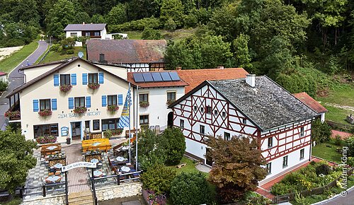 Gasthaus zum Blauen Hecht - Luftbildaufnahme