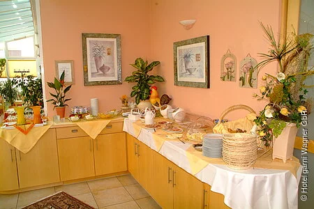 Frühstücksbuffet des Hotel garni Wagner
