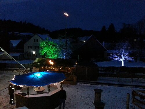 Aufgebaute Party Location