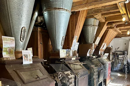 Mahlwerke im Innenraum. Fluchtpunkt rechts