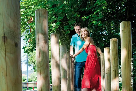 Der Barfußpark in der Labergasse ist auch Station des Dietfurter Wasserweges Nr. 1.