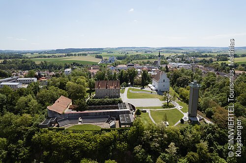 Foto_S'INNVIERTEL Tourismus_Matthias Klugsberger: Drohnenaufnahme vom Burgareal Obernberg am Inn