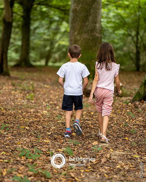 Junge und Mädchen im Wald