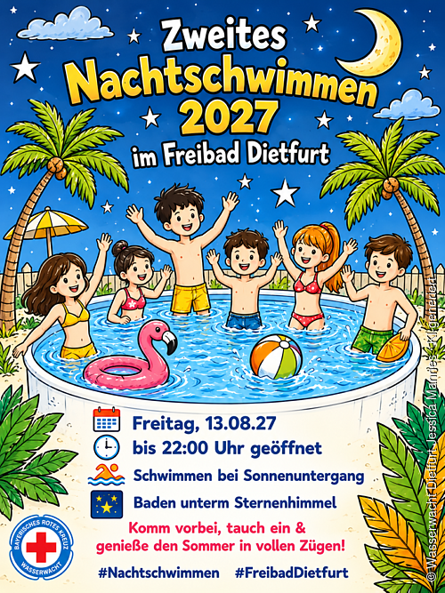 Comic Bild mit Menschen im Pool