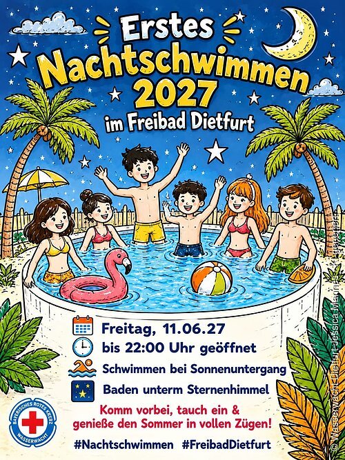 Zeichentrick Bild mit Menschen im Pool