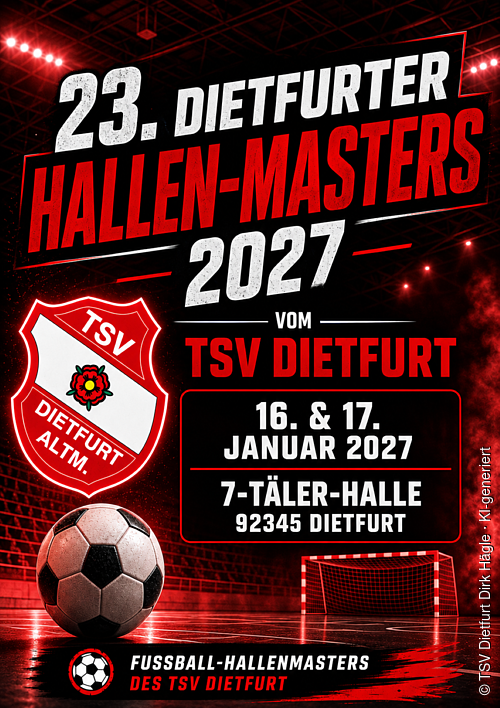 Ein Plakat wo das Hallenmasters des TSV Dietfurt bewirbt.